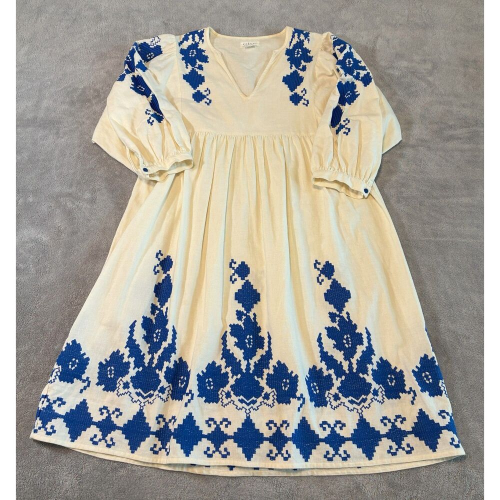Velvet by Graham & Spencer Embroidered Boho Peasant Dress Women’s Large